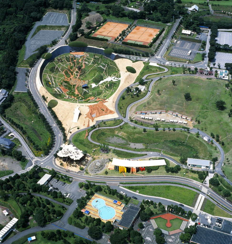 Site of Reversible Destiny—Yoro, Birds-eye view of Elliptical Field