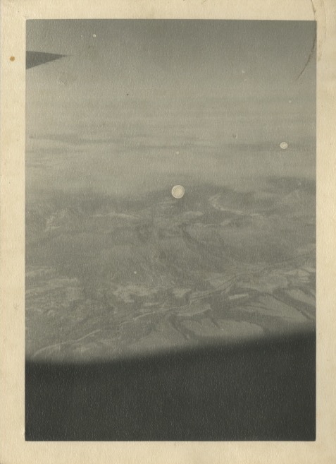 Image of clouds from plane window